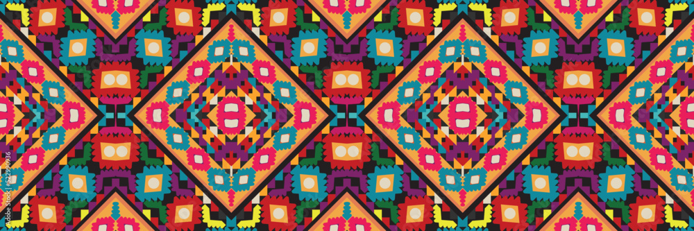 Fototapeta premium seamless ethnic pattern design.Geometric ethnic oriental ikat pattern traditional Design.ethnic oriental pattern,fabric,embroidery.Mexican pattern.merican pattern.latin african.indian fabric.Mexican