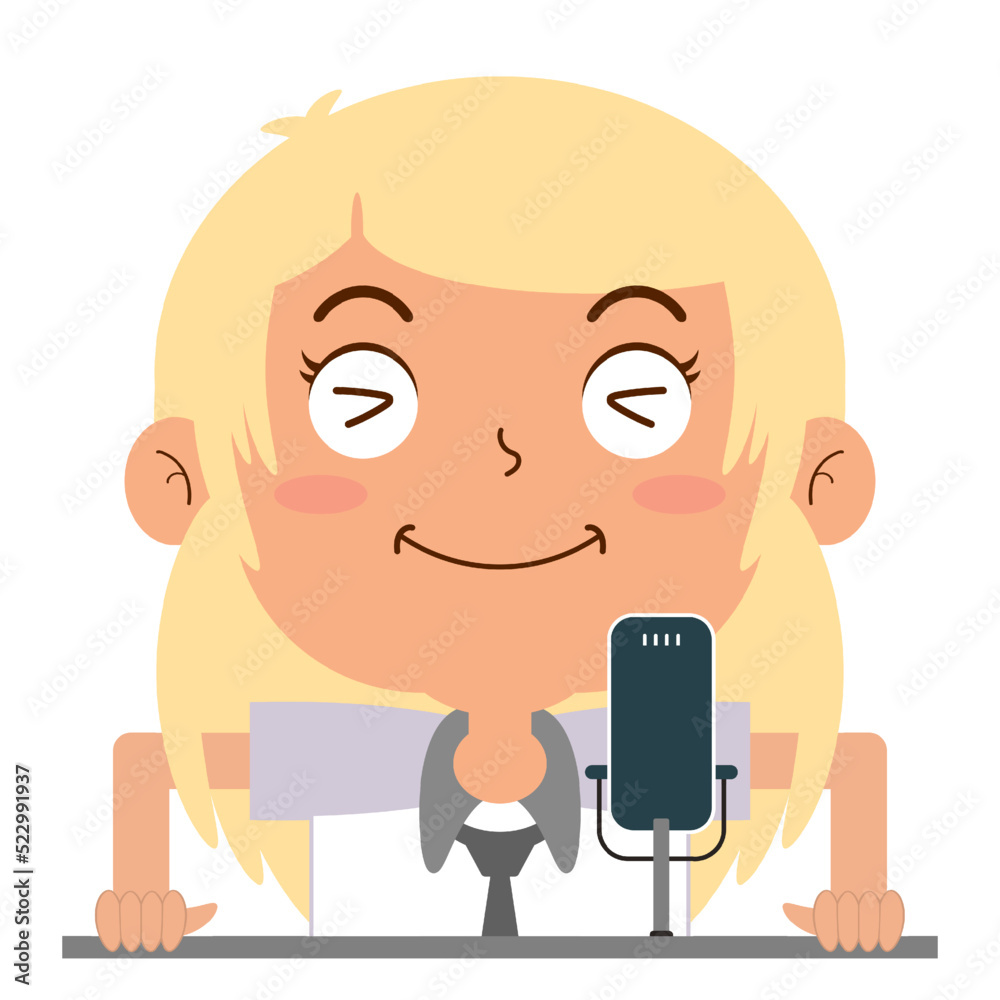 girl podcast cartoon cute