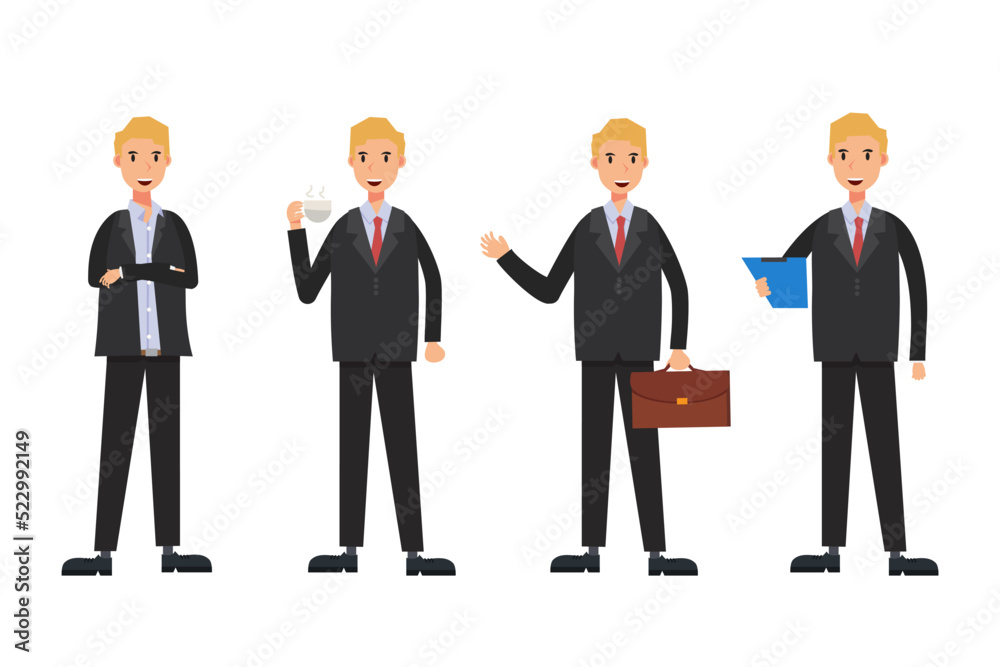 set Businessman working character design . Vector set Businessman working character design . Vector