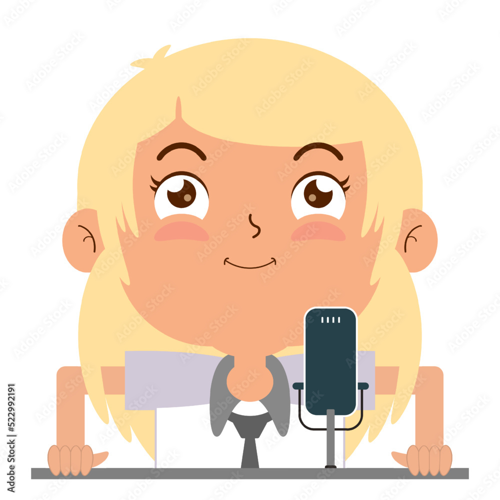 girl podcast cartoon cute