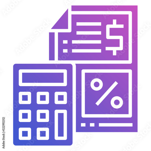 Tax flat gradient icon. Can be used for digital product, presentation, print design and more.