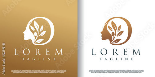 woman beauty logo icon with letter y concept design premium vector