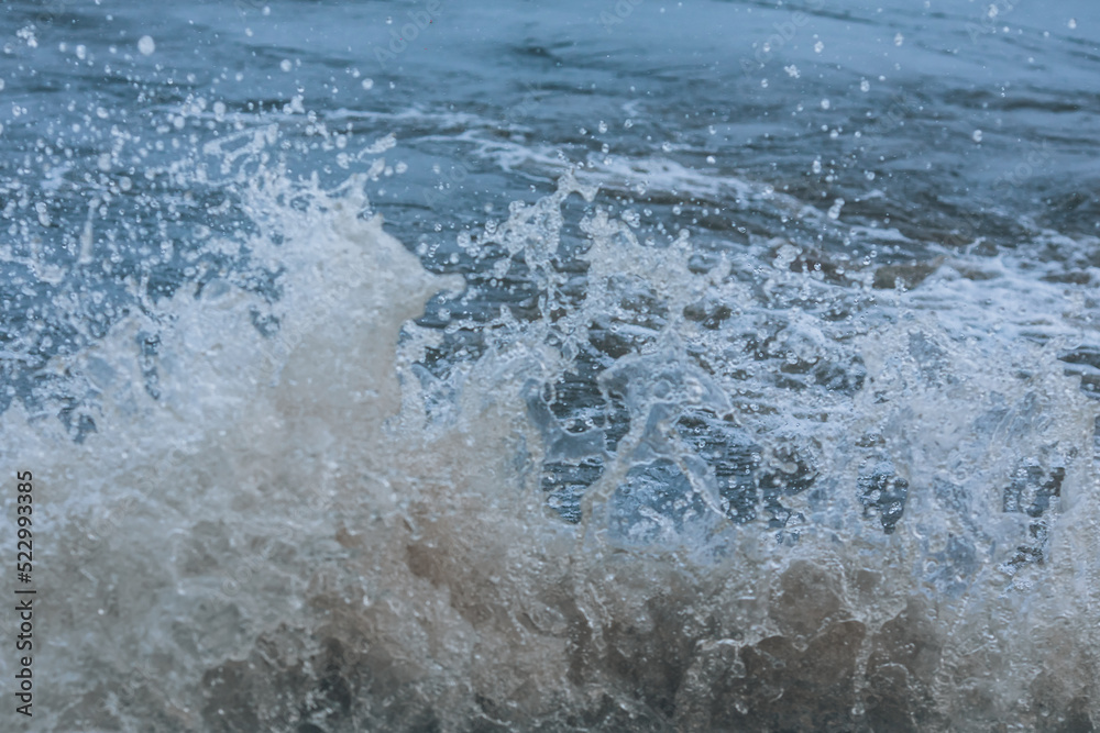 Water splashes on the sea close-up