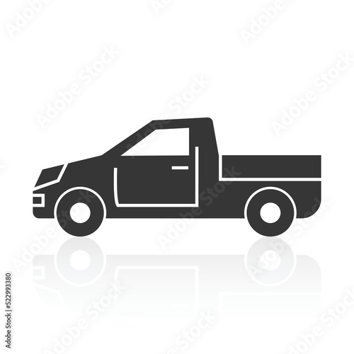 solid icons for Pickup truck and shadow,vector illustrations