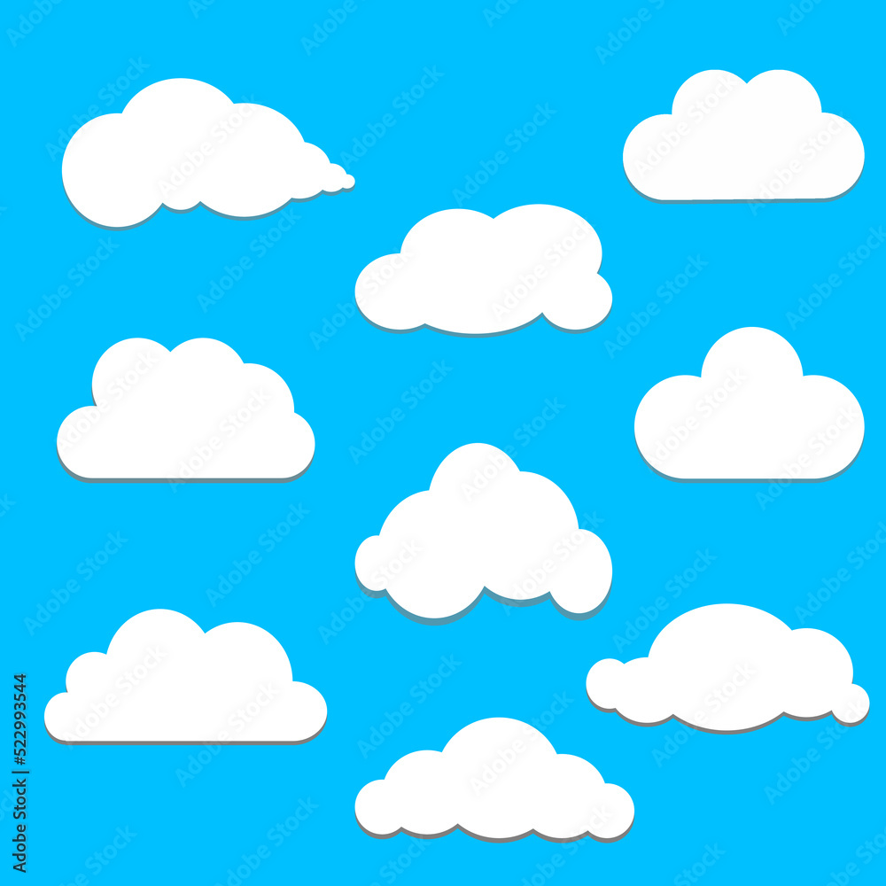 Vector illustration of a cloud collection or set. Vector illustration of a cloud collection or set.