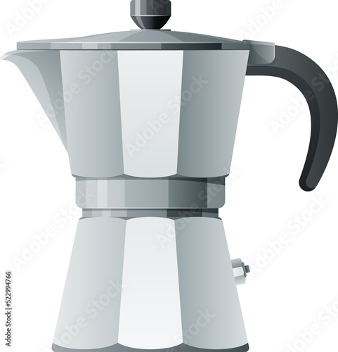 Obraz na plátně Moka pot vector icon, aluminum kitchen appliance