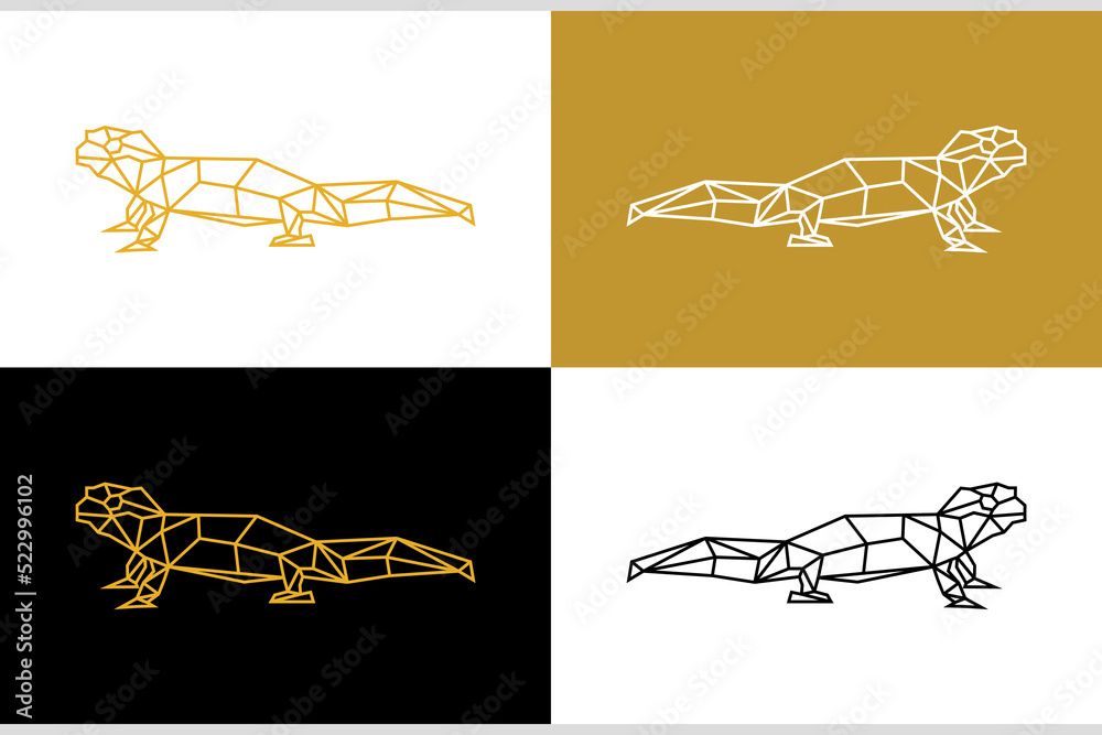 Fototapeta premium Geometric gecko logo icon vector