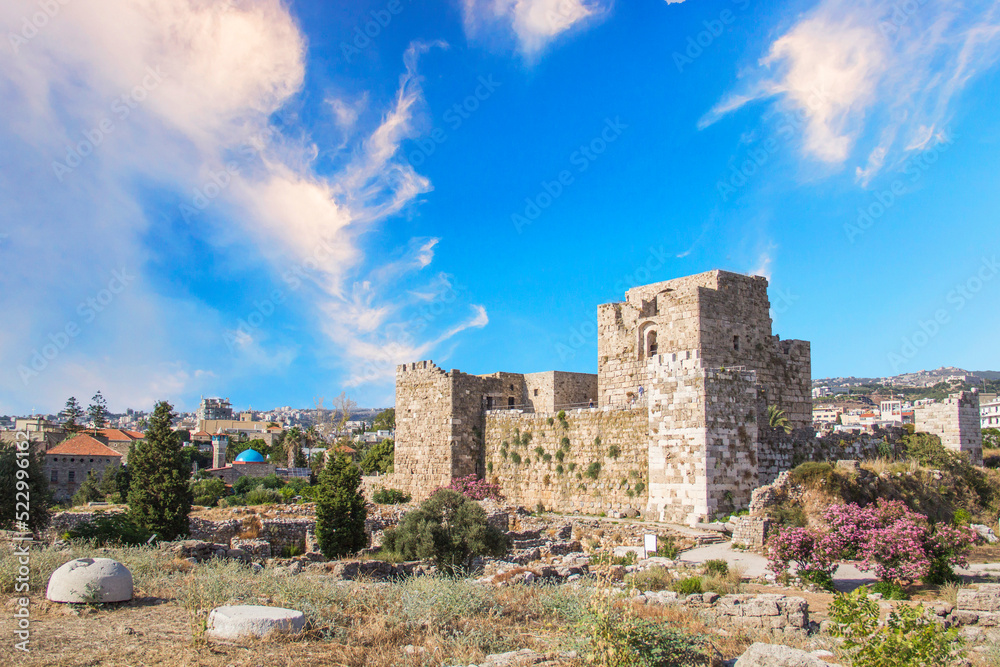 Beautiful view of the Crusader Fort in Byblos (also known as Jubayl or Jebeil), Lebanon