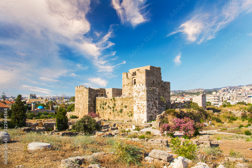 Beautiful view of the Crusader Fort in Byblos (also known as Jubayl or Jebeil), Lebanon