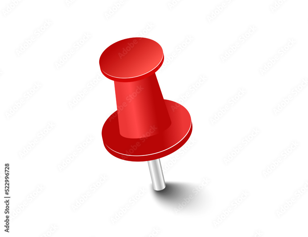 Red pins tacks flags. Attach buttons on needles, pinned office thumbtack. Vector illustration. Red pins tacks flags. Attach buttons on needles, pinned office thumbtack. Vector illustration.