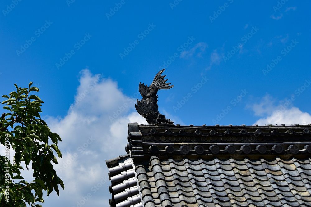 Obraz premium 馬場家住宅 瓦屋根の鯱瓦