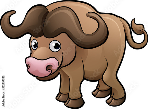 A bison safari animals cartoon character