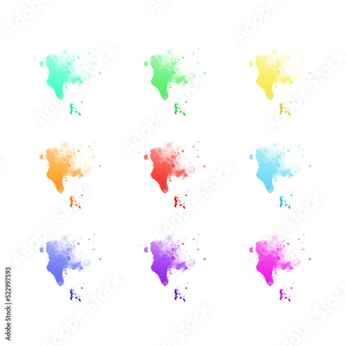 Country map watercolor sublimation backgrounds set on white background. Bahrain