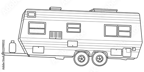 Caravan Trailer Icon Linear