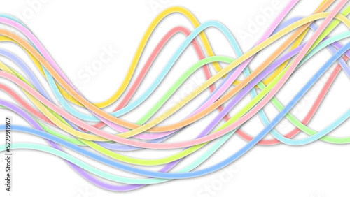 sovrapposizione di nastri curvilinei con colori tenui su sfondo trasparente