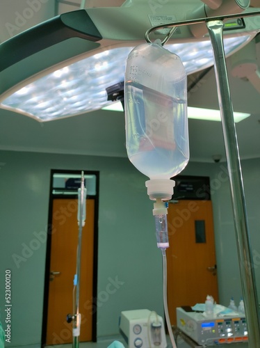 Equipments used in a spinal anesthesia. Usually spinal anesthesia is used if the operation will be done on lower parts of the bodyadequate crystaloid infusion will benefit the patient during surgery