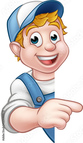 Cartoon handyman, builder, ...