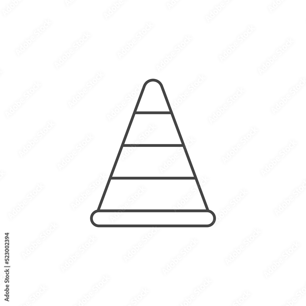 Outline road traffic cone icon illustration vector symbol Outline road traffic cone icon illustration vector symbol