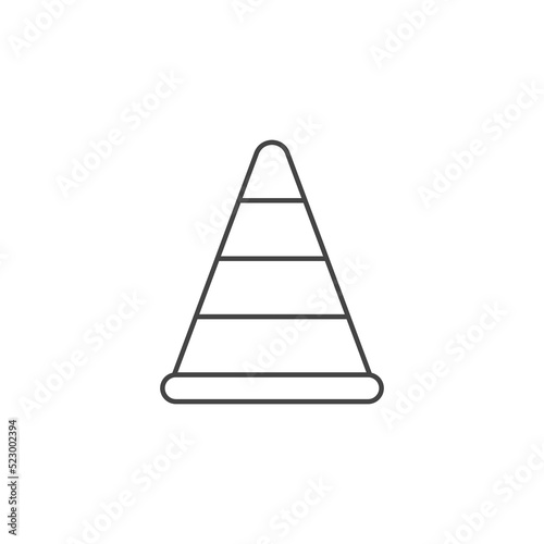 Outline road traffic cone icon illustration vector symbol