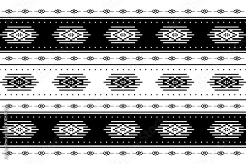 Geometric ethnic oriental seamless pattern traditional Design for background,carpet,wallpaper.clothing,wrapping,Batik fabric,Vector illustration.embroidery style - Sadu, sadou, sadow or sado