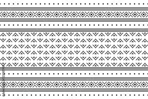 Geometric ethnic oriental seamless pattern traditional Design for background,carpet,wallpaper.clothing,wrapping,Batik fabric,Vector illustration.embroidery style - Sadu, sadou, sadow or sado