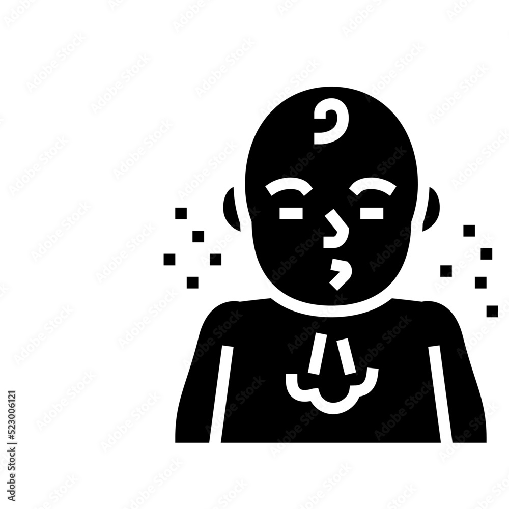 sneeze reflex glyph icon vector. sneeze reflex sign. isolated symbol illustration