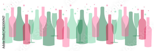 Fotografija Wine bottle with wine glass icon or silhouette