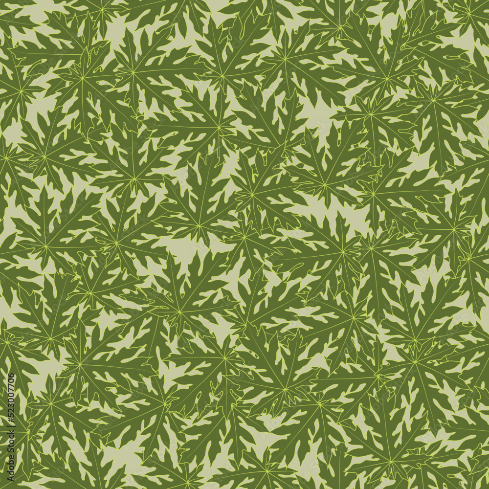 Seamless with green birch leaves vector