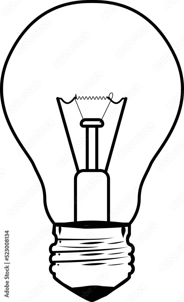 black light bulb line simple icon with transparent background black light bulb line simple icon with transparent background