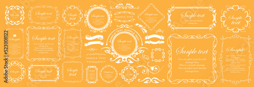 高級感のあるカードデザイン。アンティークな装飾デザイン。エレガントな縁の模様。