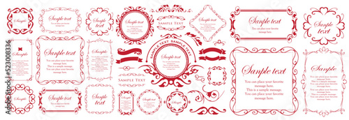 高級感のあるカードデザイン。アンティークな装飾デザイン。エレガントな縁の模様。