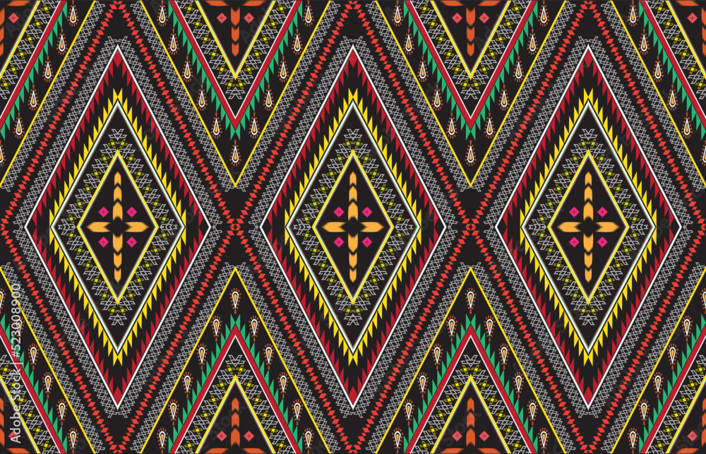 Aztec motifs vector seamless pattern design. Background illustration of a tribal pattern template element