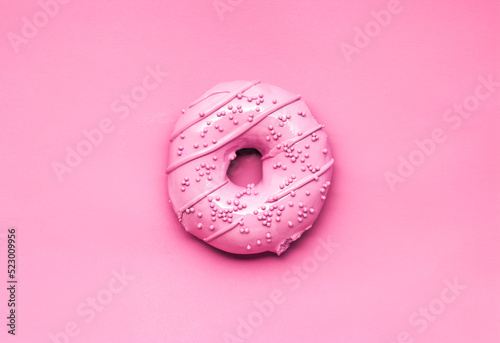  Creative concept food photo with painted donut.