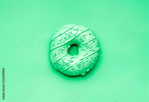  Creative concept food photo with painted donut.