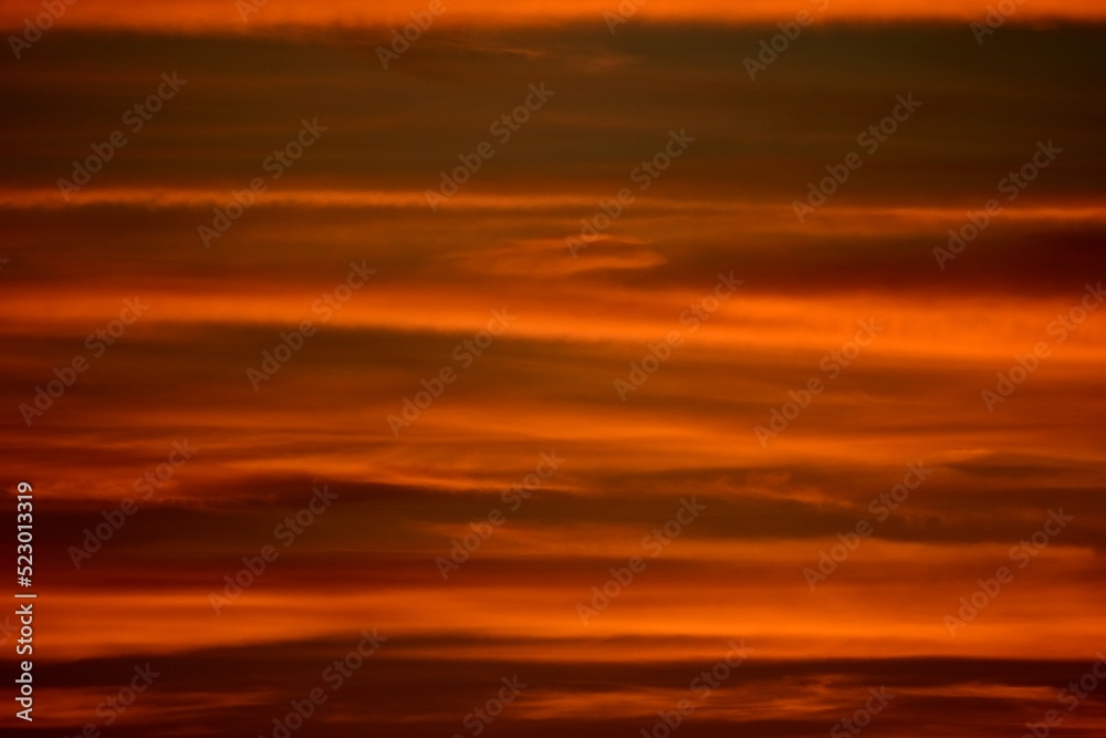 Illusion of waves at sunset in the sky , West Midlands, England, UK
