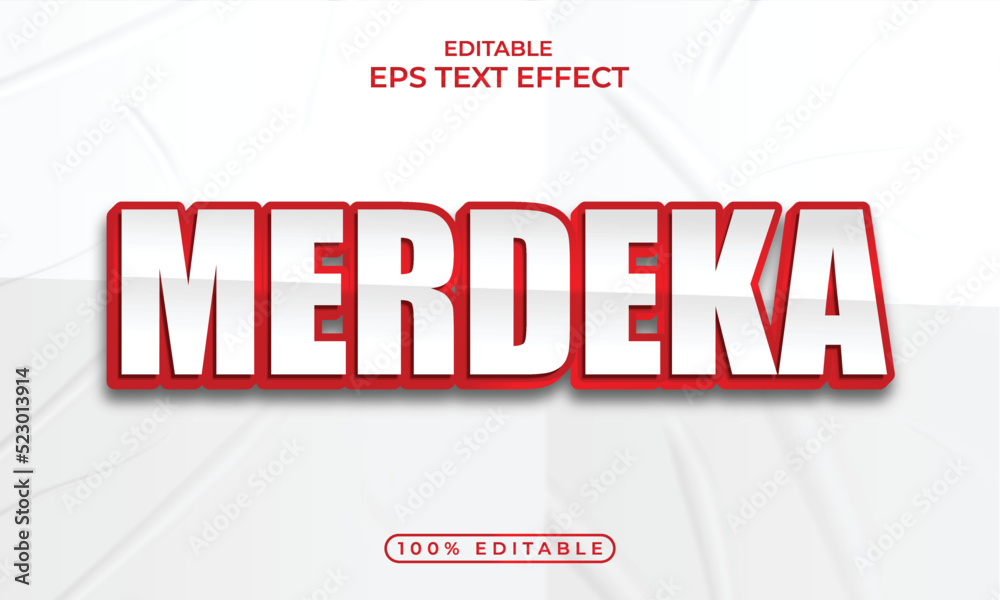 Merdeka text style effect template and editable 3d text effect design 3d text effect mockup