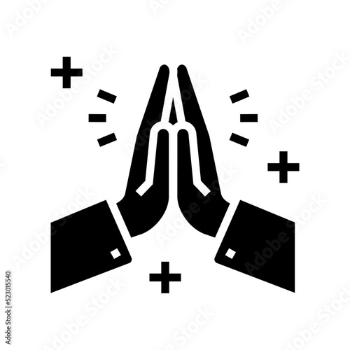 prayer religion glyph icon vector. prayer religion sign. isolated symbol illustration