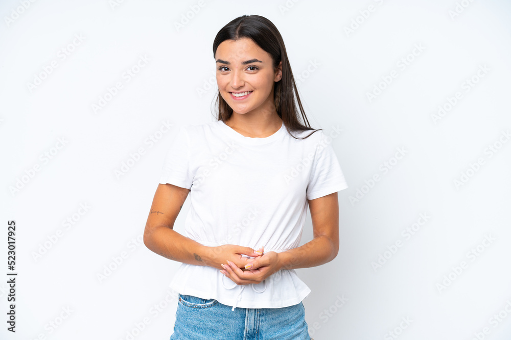 Young caucasian woman isolated on white background laughing Young caucasian woman isolated on white background laughing
