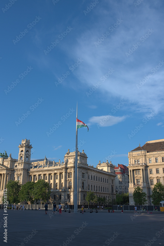 Hungarian flag in main square