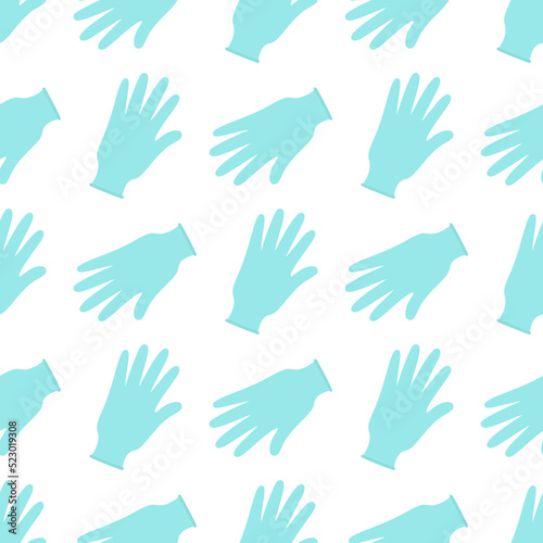 vector seamless pattern with medical protective gloves