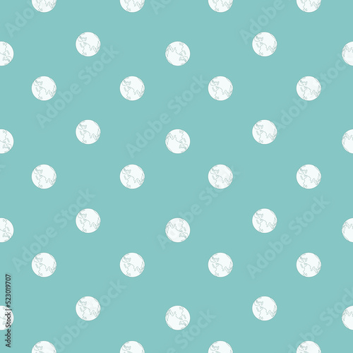 Planet earth engraved seamless pattern. Vintage sphere of world in hand drawn style.