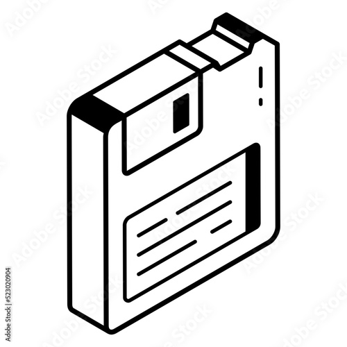 A floppy drive line icon download 