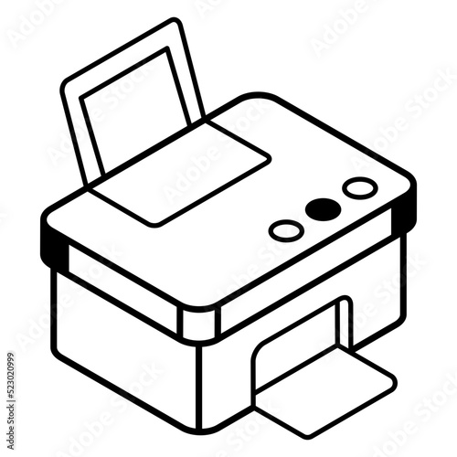Printer isometric vector icon in editable format