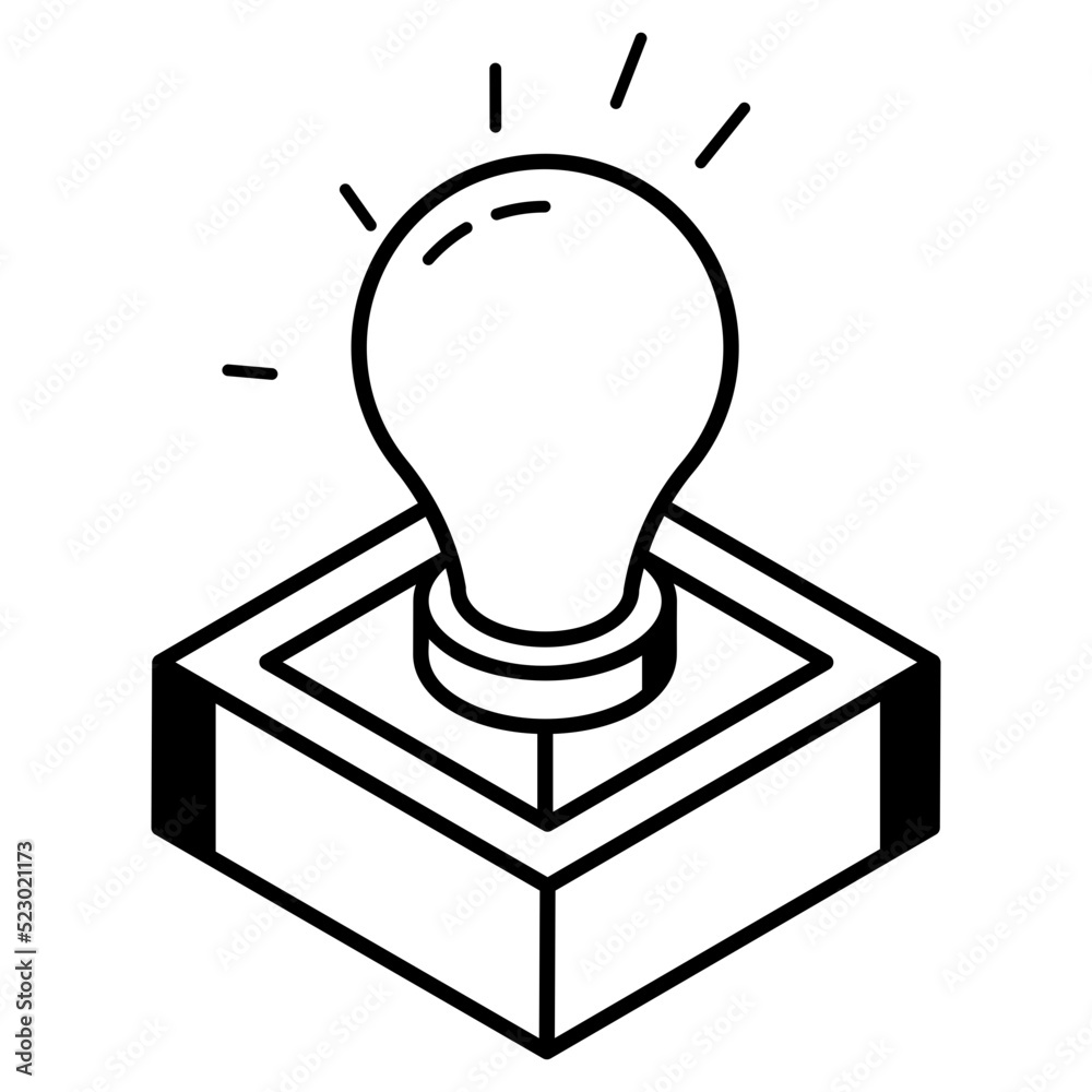 Bulb in a line icon denoting creativity Bulb in a line icon denoting creativity