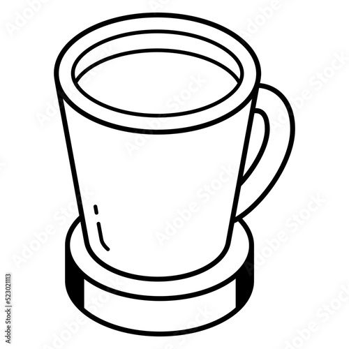 A teacup line editable icon