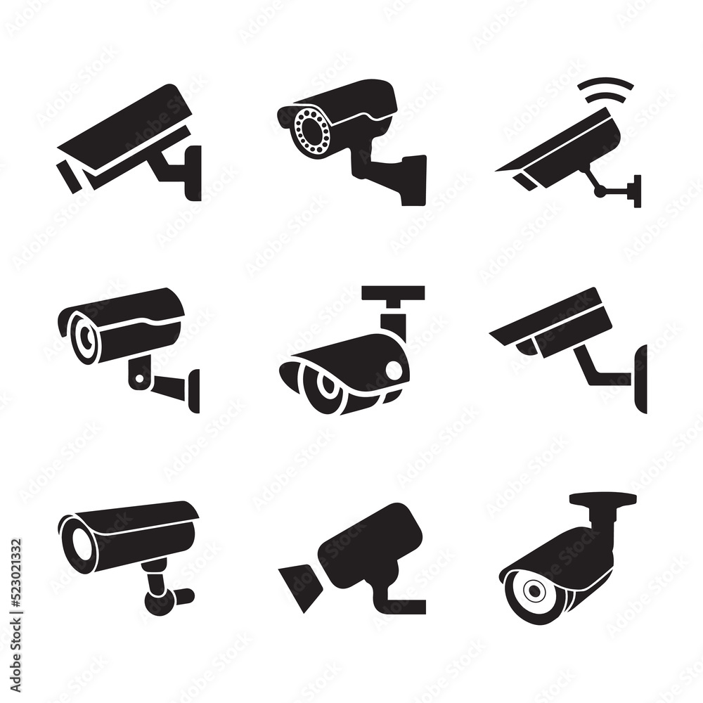 Surveillance Camera. security. icons. web. vector illustration. video