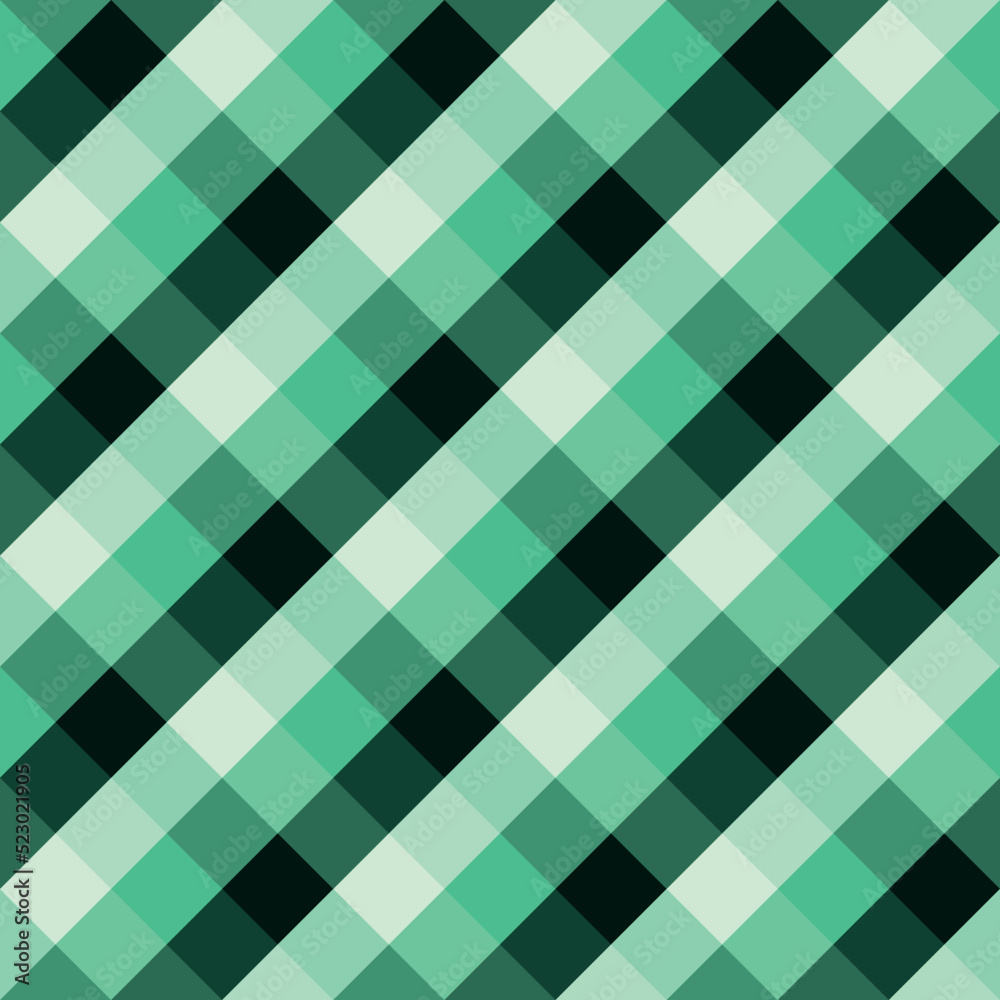Beautiful shades of green box checkered plaid seamless pattern