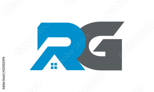 letter RG roof real estate construction vector logo symbol illustration design icon sign idea