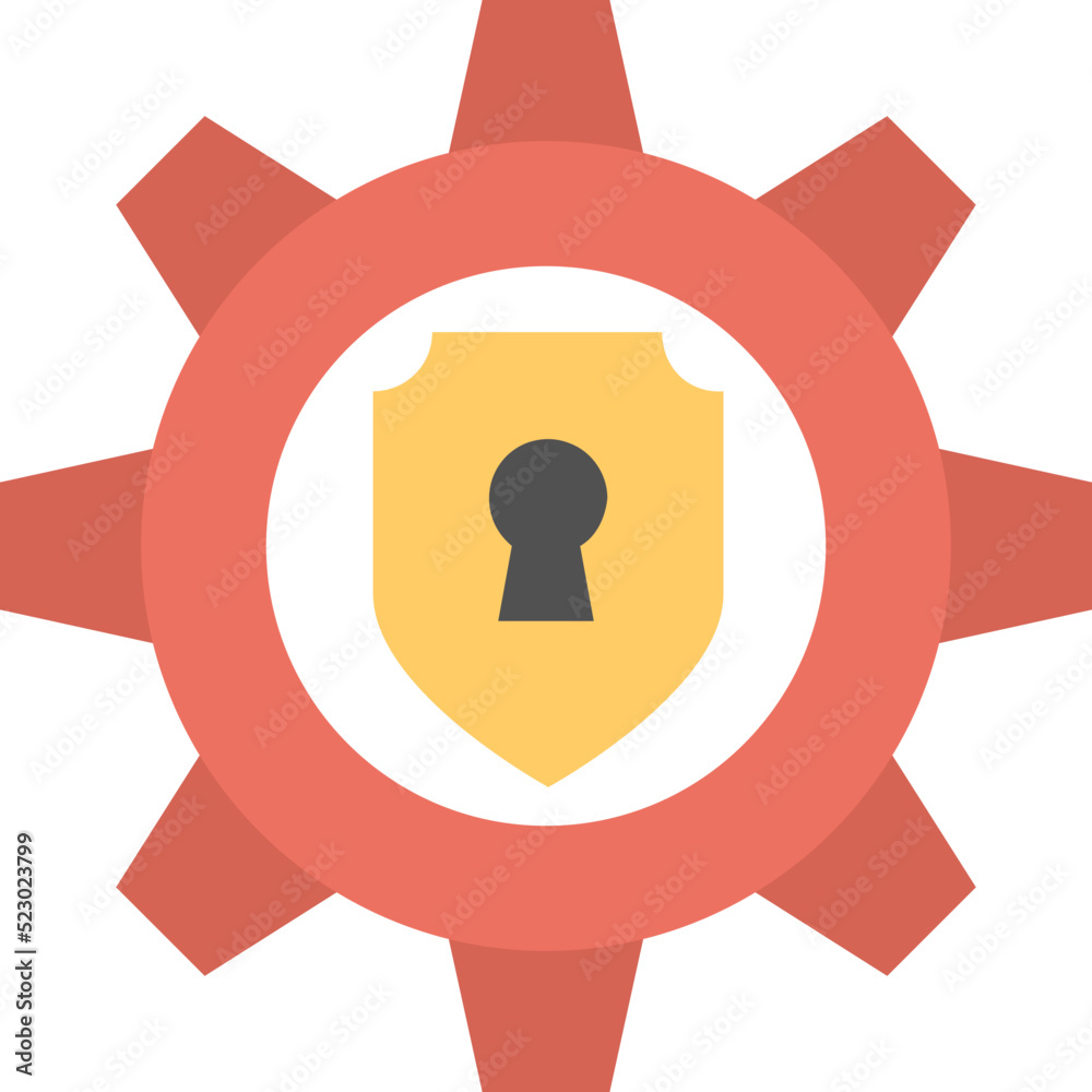 Security Setting Lock Flat Icon Security Setting Lock Flat Icon
