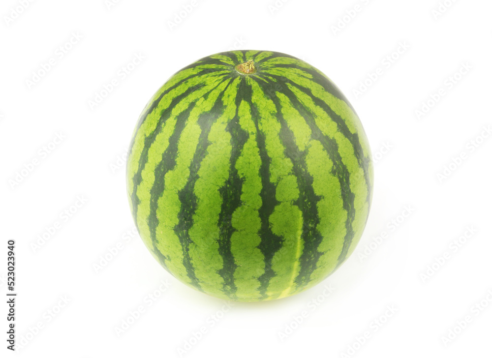 Whole watermelon isolated on white background	